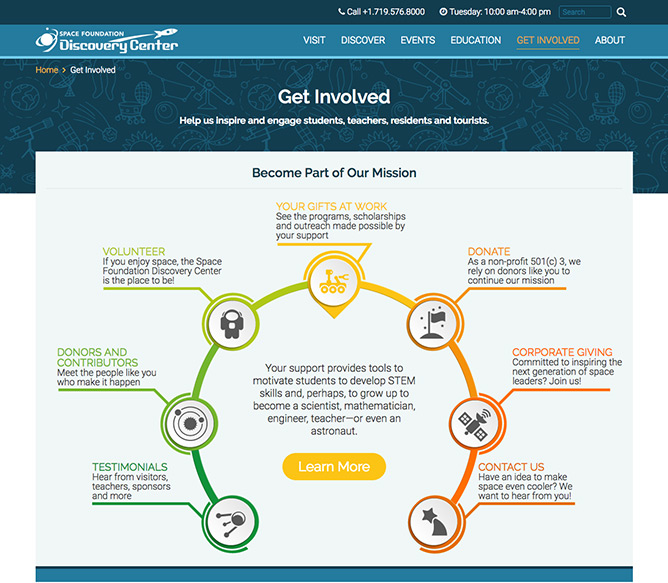 Get Involved page at DiscoverSpace.org