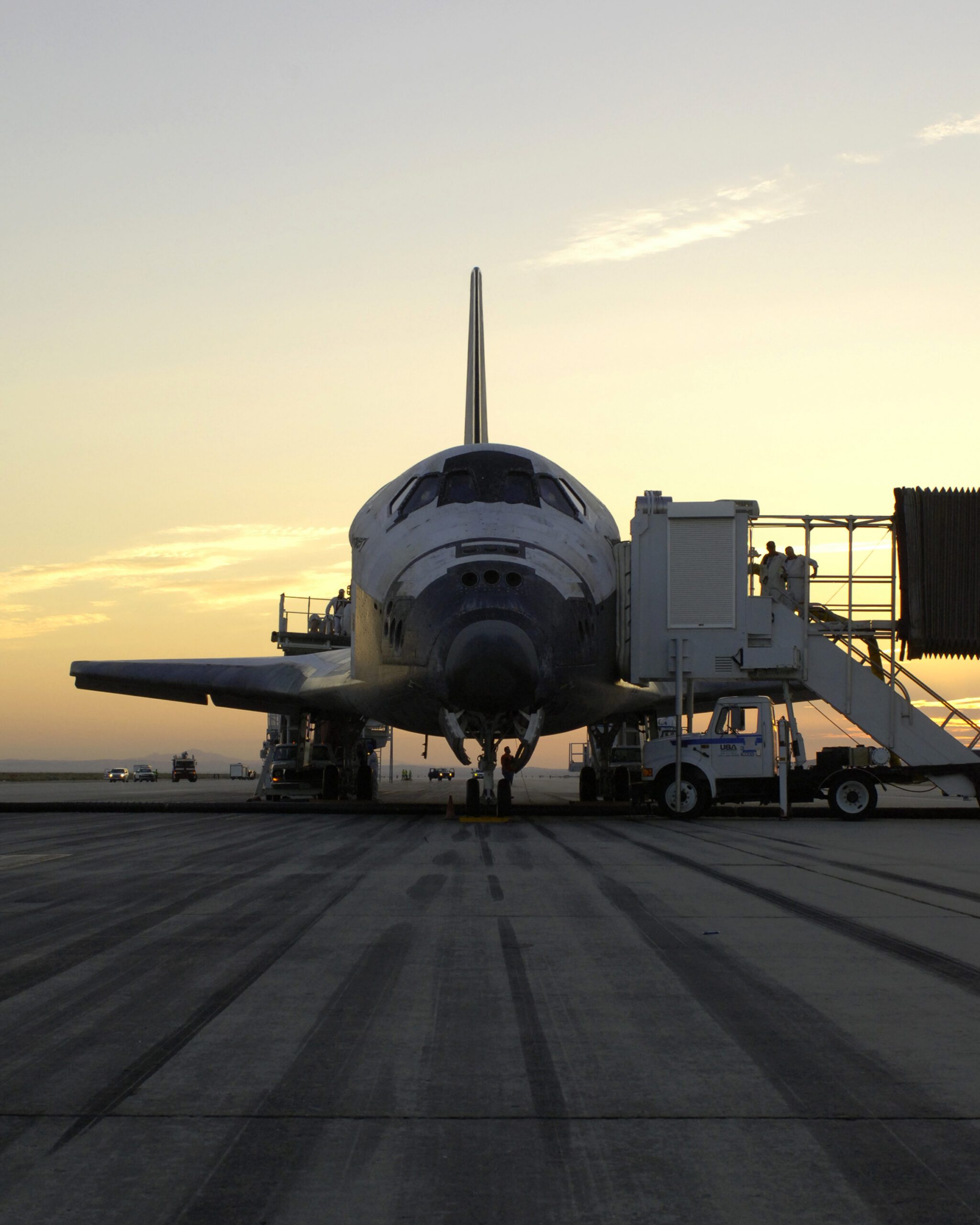 NASA Image of Safety Grooving and Shuttle Discovery