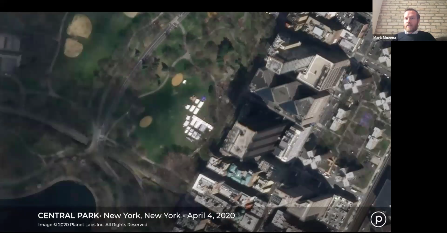 Central Park, Planet, satellite image, coronavirus pandemic, geospatial data