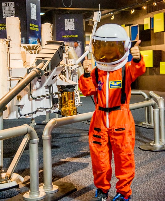 Boy in astronaut suit