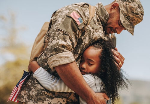 Military Dad and Daughter